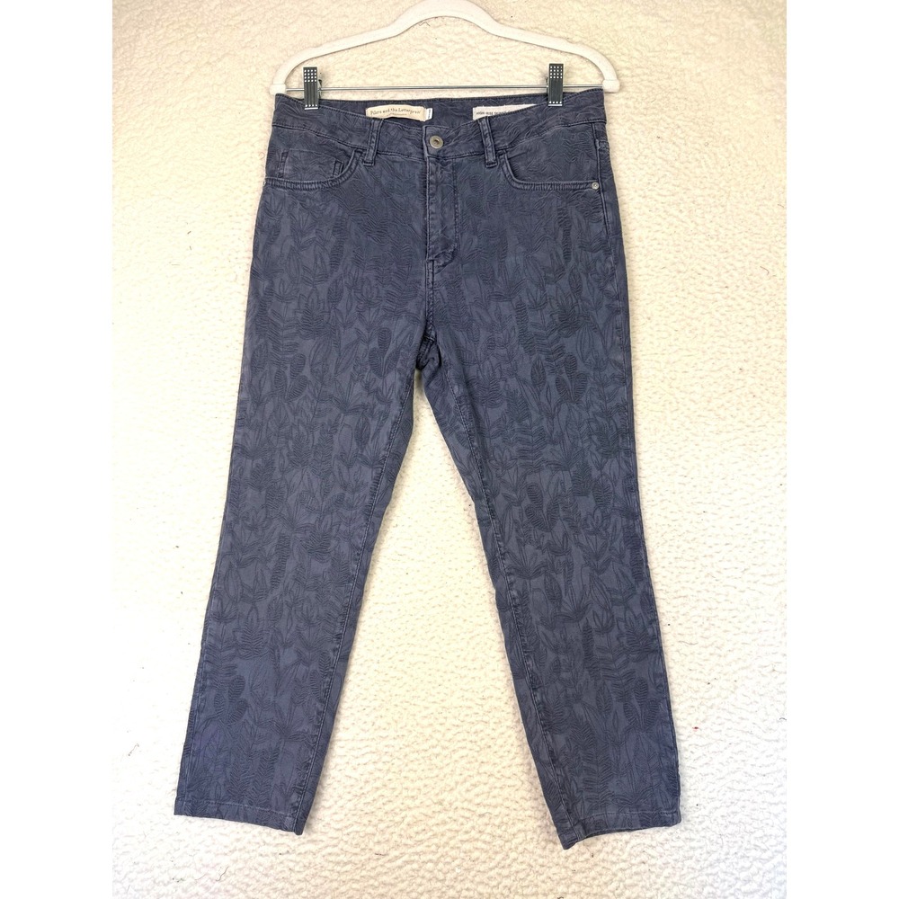 Pilcro Jeans Womens 29P Blue High Rise Skinny Embroidered Floral Anthropologie